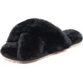 thumbnail image 2 of Zapatillas de piel para mujer, chanclas con puntera abierta, acogedora casa, sandalias de espuma viscoelástica, suaves, planas, cómodas, antideslizantes, spa, interiores y exteriores, 2 of 6
