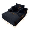 thumbnail image 3 of Decksplore Oversized Corduroy Chaise Lounge Chair Indoor, No Assembly Lazy Sofa, Black, 3 of 7