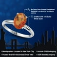 thumbnail image 2 of Gem Stone King 14K White Gold Twilight Orange Mystic Quartz Solitaire Engagement Ring for Women | 1.80 Cttw | Oval 9X7MM | Gemstone Birthstone | Size 5, 2 of 6