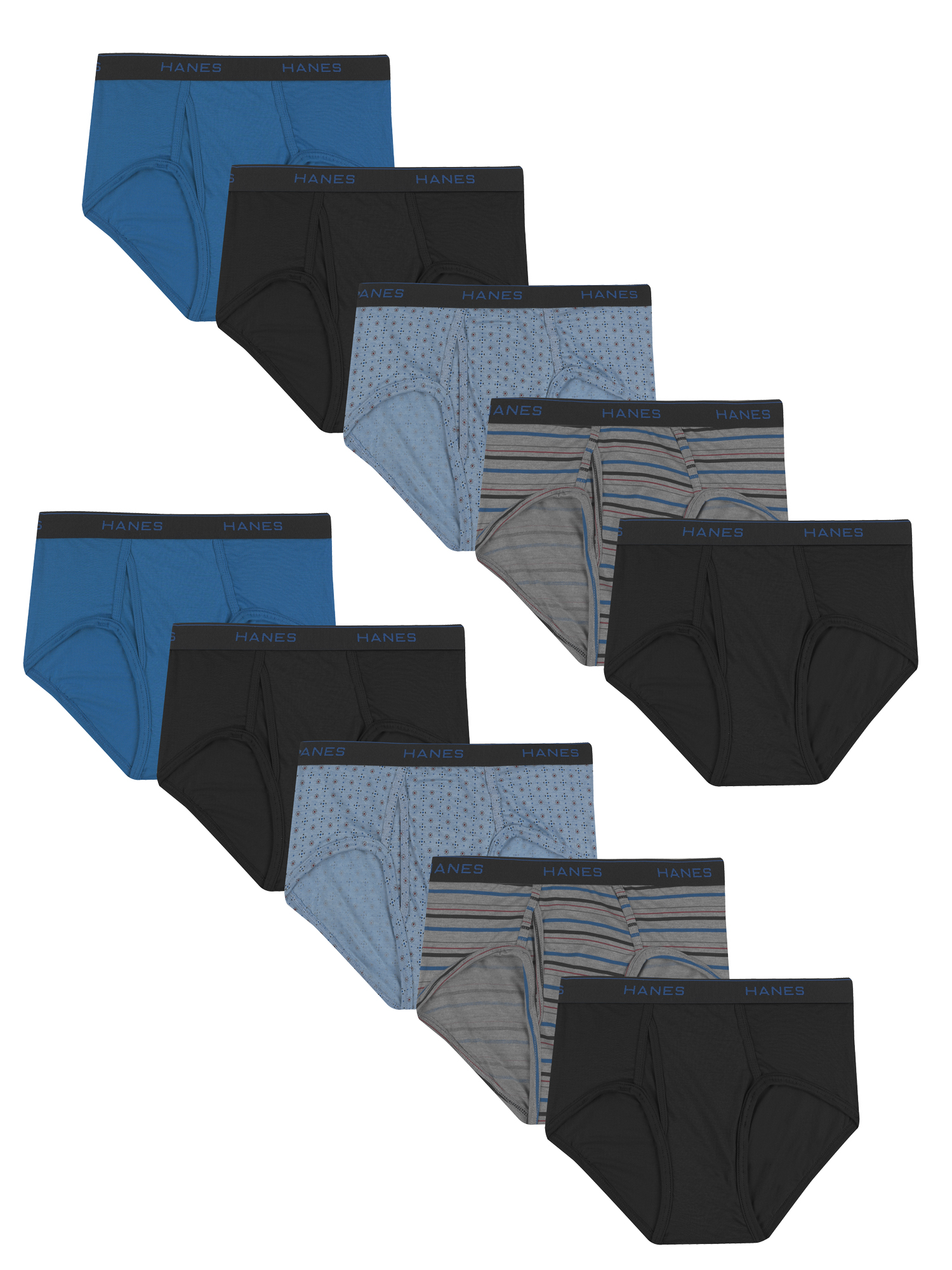 Hanes Men's Tagless ComfortBlend Assorted Briefs, 10-Pack Bundle, Size S-3XL - image 2 of 6