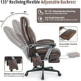 thumbnail image 6 of Massage Office Chair with Heat & Footrest, Ergonomic Reclining Executive Desk Chairs with 6-Point Vibration, PU Leather Computer Chair for Home Office or Gaming, 6 of 14