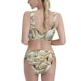 thumbnail image 3 of Daiia Starfish and Sea Shells printed 2 piece Swimsuit Bikinis for Women High Waisted Racerback Bathing Suits Summer Tummy Control Scoop Neck Swimwear-Large, 3 of 8