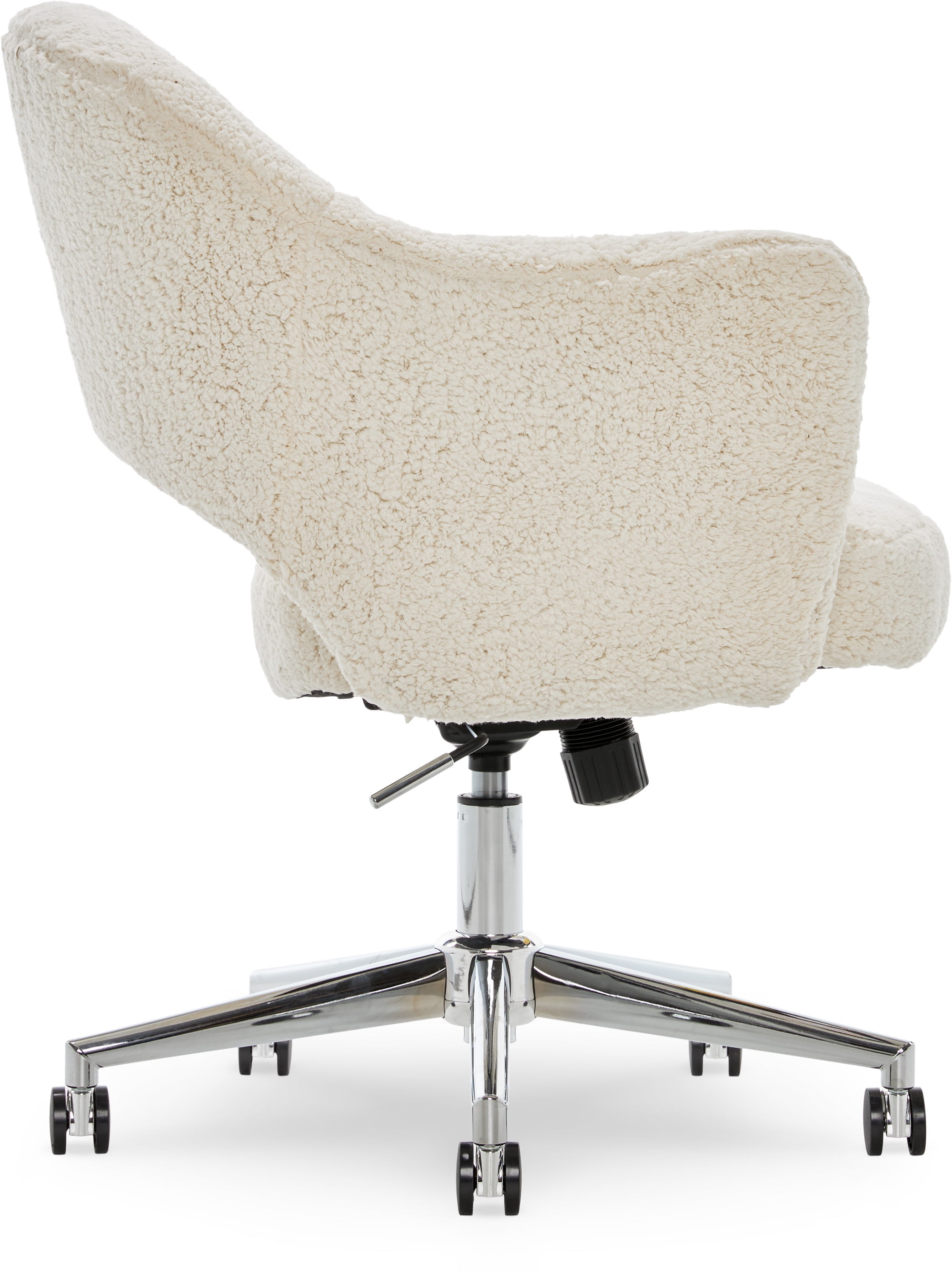 Serta Valetta Faux Shearling Mid Back Home Office Chair, 250 lb. Capacity, Cream