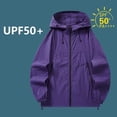 thumbnail image 5 of Ke1Clo Women's Sun Protection Hoodie UPF50+ Loose Zip Up Lightweight Jacket Long Sleeve Casual Solid Outdoor Sporty Tops Purple L, 5 of 5