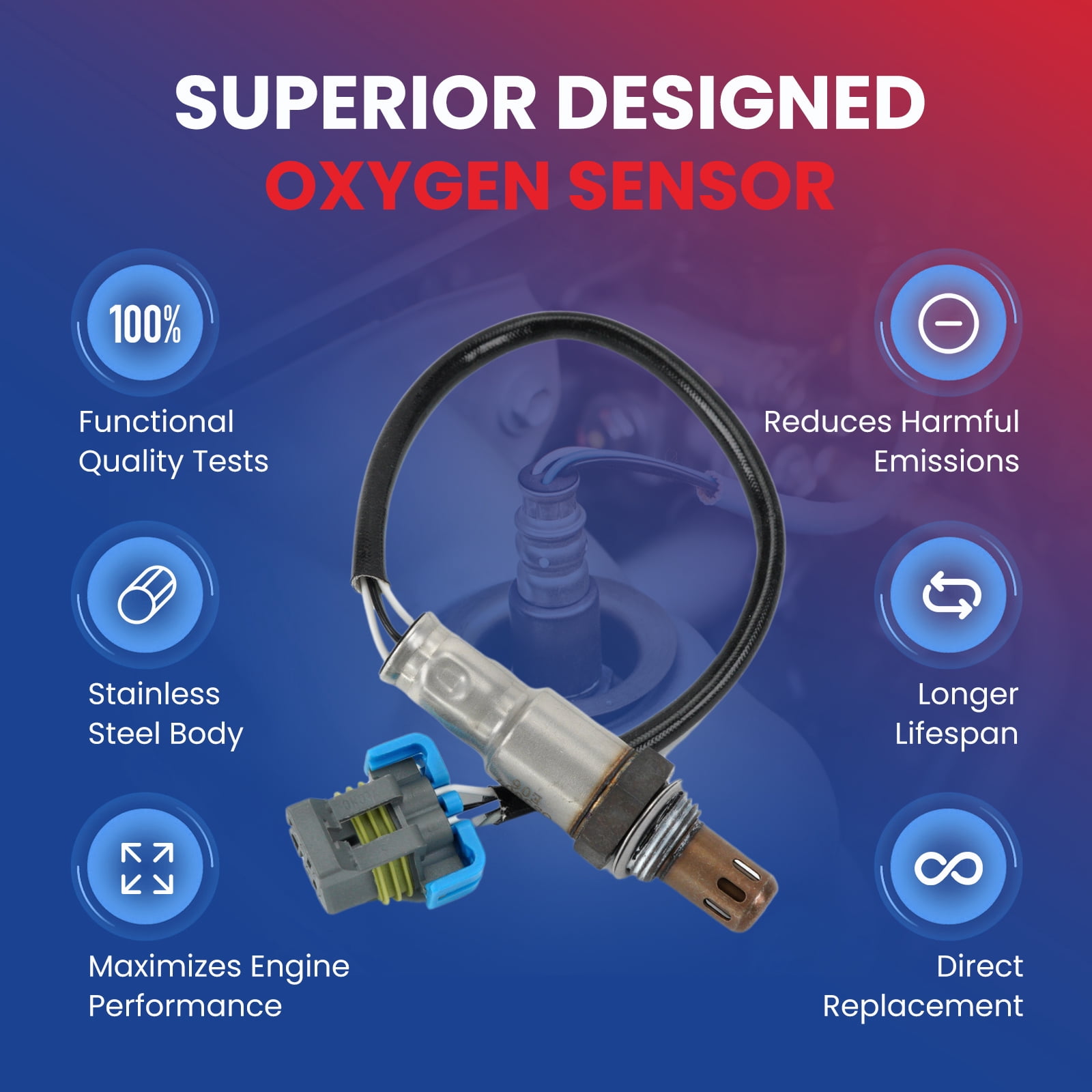 MOCA AUTOPARTS 234-4530 Downstream O2 Sensor Oxygen Sensor Fit for 2012-2015 Chevrolet Captiva Sport 2.4L & 2011-2017 Chevrolet Equinox 2.4L & 2011-2017 GMC Terrain 2.4L