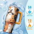 thumbnail image 4 of 30oz Halloween Tumbler with Handle – Spooky Skeleton Bat Drinkware with Lid and Straw – Creepy Theme Travel Cup – Trick or Treat Gifts, 4 of 5