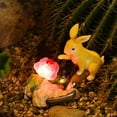 thumbnail image 1 of Decoraciones de conejito de Pascua Primavera Interior Exterior Decoración solar para el hogar Figuras de conejito Conejo de resina, 1 of 8