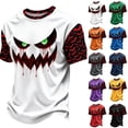 thumbnail image 2 of IAJDKMEK Men's Halloween Corduroy T-Shirt - Short Sleeve Round Neck Letter Print, Casual Shirts for Men, Lightweight Graphic Tee for Daily & Party,White 2XL, 2 of 8