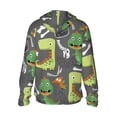 thumbnail image 3 of Uemuo Cartoon Dinosaurs Pattern Women's Full Zip UPF 50+ Sun Protection Hoodie Jacket Long Sleeve Sun Shirt Hiking Outdoor Performance with Pockets-Large, 3 of 9