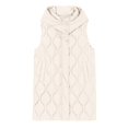 thumbnail image 5 of Niaviben Long Puffer Vest Women Hooded Vest Plus Size Puffer Vest Women Vests Women's Vest Sleeveless Vest Womens Long Vest Beige L, 5 of 6