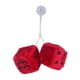 thumbnail image 2 of 2 colgantes para espejo retrovisor de peluche con lunares para coche. rojo, 2 of 9
