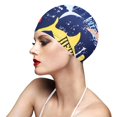 thumbnail image 1 of Gorro de natación con estampado de flores para hombre y mujer, gorro de baño de nailon elástico, turbante de pelo largo, accesorio deportivo, 1 unidad, 1 of 4