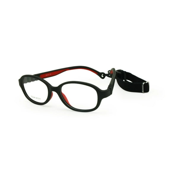 EnzoDate Children Optical Glasses Frame Size 44/14 with Strap, No Screw One-piece Kid's Flexible Frame Band Cord Retainer for Ages 2-3Yrs