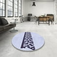 thumbnail image 3 of Ahgly Company Indoor Round Patterned Lavender Blue Area Rugs, 7' Round, 3 of 6