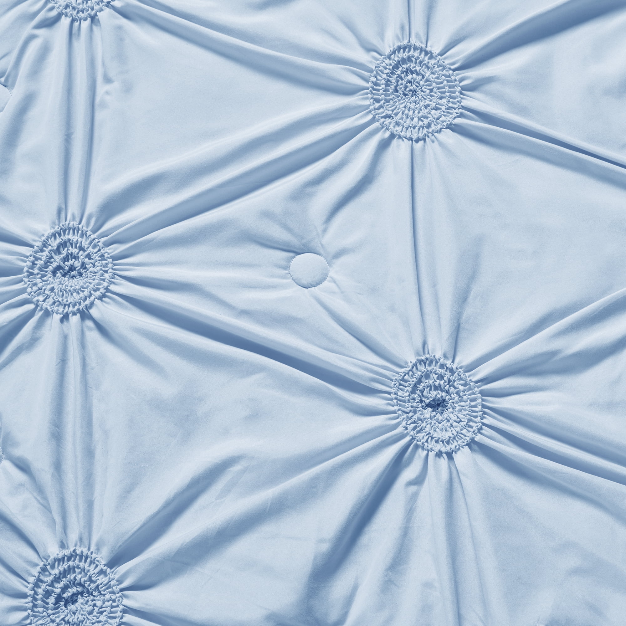 Mainstays Solid Elastic Circle Ruched Microfiber Comforter, Blush