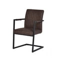 thumbnail image 2 of Benjara Metal Dining Chair with Cantilever Base and Vertical Stitch,Set of 2, Brown, 2 of 3