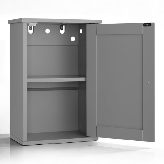 Ktaxon Bathroom Cabinet Wall Mount Mirrored Medicine Cabinet, Gray