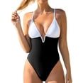 thumbnail image 6 of Top-kevin Women Swimsuit One Piece Bathing Suit Deep V Neck Crisscross Back Adjustable Strap, 6 of 8