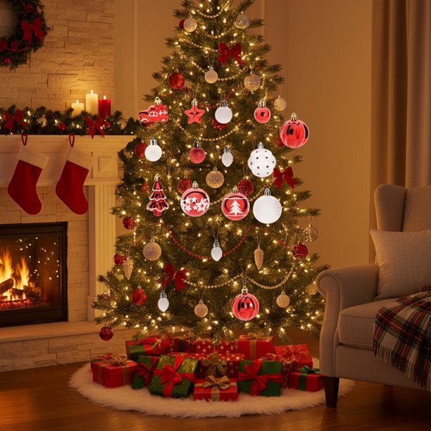 MTBLYS Juego de 1 bola de adorno navideño|Bolas irrompibles de 6 cm para decorar el árbol|adornos colgantes para el hogar|la chimenea|la ventana y la decoración de fiestas