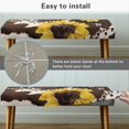 thumbnail image 6 of XYZCANDO Sunflower Cow-patterned Poly Spandex Bench Seat Cover with Wear Resistant, Stain Resistant Washable Dining Bench Covers for Living Room, 6 of 9