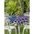 thumbnail image 4 of Round Outdoor Tablecloth With Umbrella Hole And Zipper– Purple White Geometric Waterproof Patio Table Cover for Party, Picnic, Backyard, 50" Dia. , Minimalist Morocco Pattern, 4 of 8