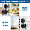 thumbnail image 2 of 4 Sets Entry Door Knob and Single Cylinder Deadbolt Combo Set, Keyed Alike Round Ball Matte Black Exterior Door Knobs with Lock and Keys for Entrance and Front Door, 2 of 12