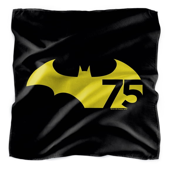 Batman 75 Logo Yellow Bandana (21 in x 21 in)
