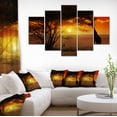 thumbnail image 1 of Typical African Sunset with Giraffe - Oversized African Landscape Canvas Art, 1 of 3