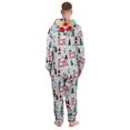 thumbnail image 3 of Nvse Christmas Reindeer Print Family Matching Hooded Long Sleeved Zippered Jumpsuit Set Unisex Onesie Novelty Printed One-piece Pajamas Women Men Hooded Jumpsuits Adult Nightwear Romper Holiday Pjs, 3 of 3