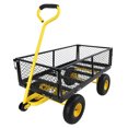 thumbnail image 2 of Heavy Duty Steel Garden Cart Make It Easier to Transport Firewood,Bears 550 lbs,with 180 Degree Steering Range Handle Control and 10 Inches Pneum,for Outdoor,Garden and Beach,Yellow, 2 of 7