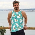 thumbnail image 6 of Zufioo Cartoon Llamas Print Men's Vest, Sleeveless Quick-drying Muscle T-shirt, Suitable for Sports Fitness, Home Leisure Wear-Small, 6 of 7