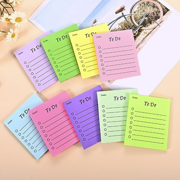 Dvkptbk Paper Notes 9 Pcs Lined Sticks Notes Sheet to Do List 3x3.5 Sticks Notes with Lines Self Sticks Notes Colored Planner Sticks Note Adhesive Memo