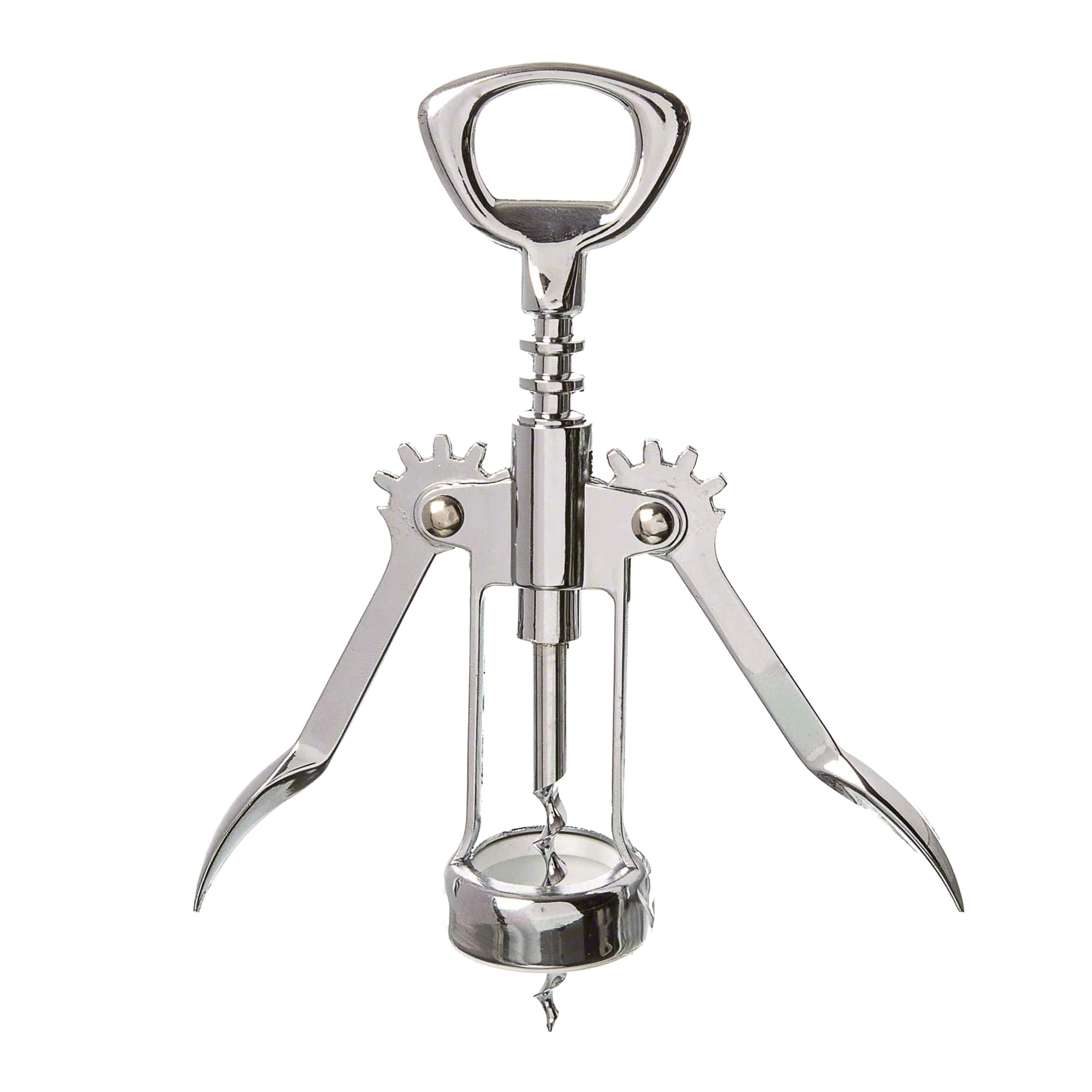Wing Style Corkscrew & Bottle Opener Chrome Finish EasyToUse Hand
