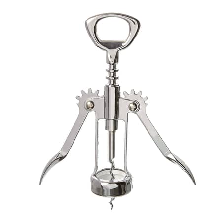 

Wing Style Corkscrew & Bottle Opener Chrome Finish Easy-To-Use Hand Held