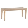 thumbnail image 1 of Linon Patty Rubberwood Bench Handwoven Rope Seat 18" High in Natural Brown, 1 of 12