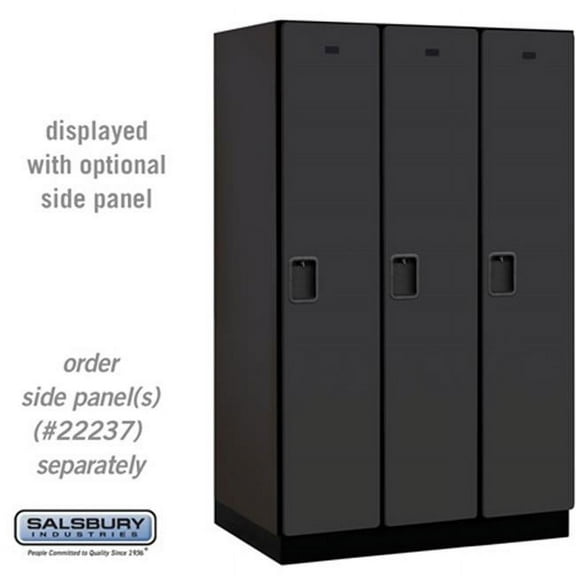 Salsbury 15 in. Wide Single Tier Designer Wood Locker with 3 Wide - Black - 6 ft. x 24 in.
