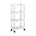 thumbnail image 2 of Tnarru Slim Storage Cart Slide Out Storage Cart Fruits Rack Mesh Trolley Cart Bathroom Organizer Cart Rolling Cart for Office Garage 4 layer Widened, 2 of 8