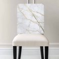 thumbnail image 3 of Gold White Marble Chair Covers Set of 4 Gold Lines Chair Back Covers Stretch Removable Washable Chairs Slipcovers Chair Protector for Dining Room Kitchen Party Decor, 3 of 5