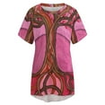 thumbnail image 4 of Tree Of Life Ruffle Short Sleeve T-Shirt Women'S Print Fashion Casual T Shirts For Girl Gift Tree Of Life Colorful Tree Pink, 4 of 4