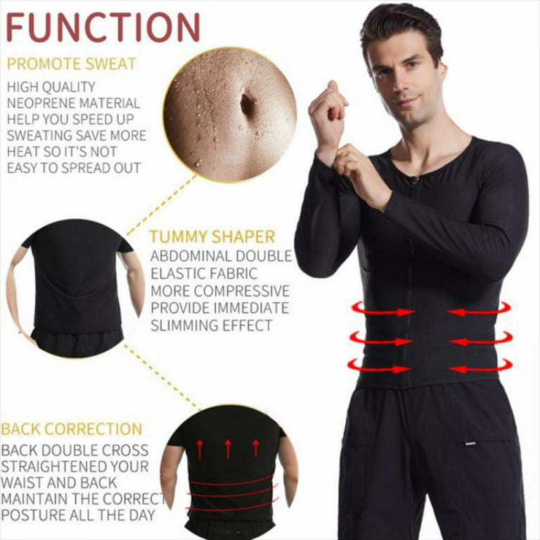 Men's Sauna Suit Shirt - Heat Trapping Sweat Compression Shapewear Top,Gym  Exercise Versatile Heat Shaper Jacket 