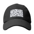 thumbnail image 4 of Baseball Cap Bent Eaves Design 6 Piece Cap Body Breathable Not Hot Plastic Cap Drag For Daily Travel Vacation Vector Camouflage Pattern Gray_3 Black, 4 of 8