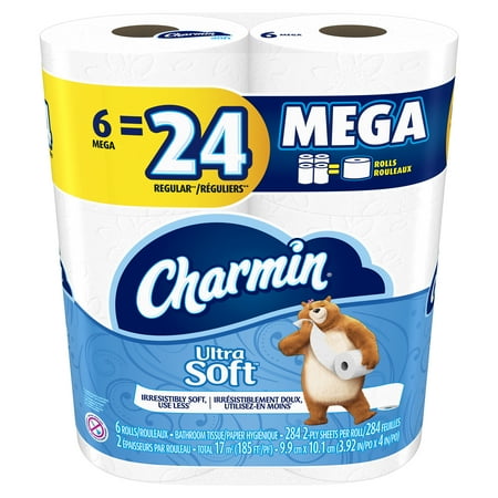 Charmin Ultra Soft Toilet Paper, 6 Mega Rolls