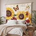 thumbnail image 3 of Sunflower Tapestry for Bedroom Wall Hanging Tapestry, Farmhouse Rose Floral Vintage Butterfly Ceiling Backdrop Tapestries Poster Blanket Wall Decor for Teens Room Living Room Dorm 51" x 59", 3 of 8