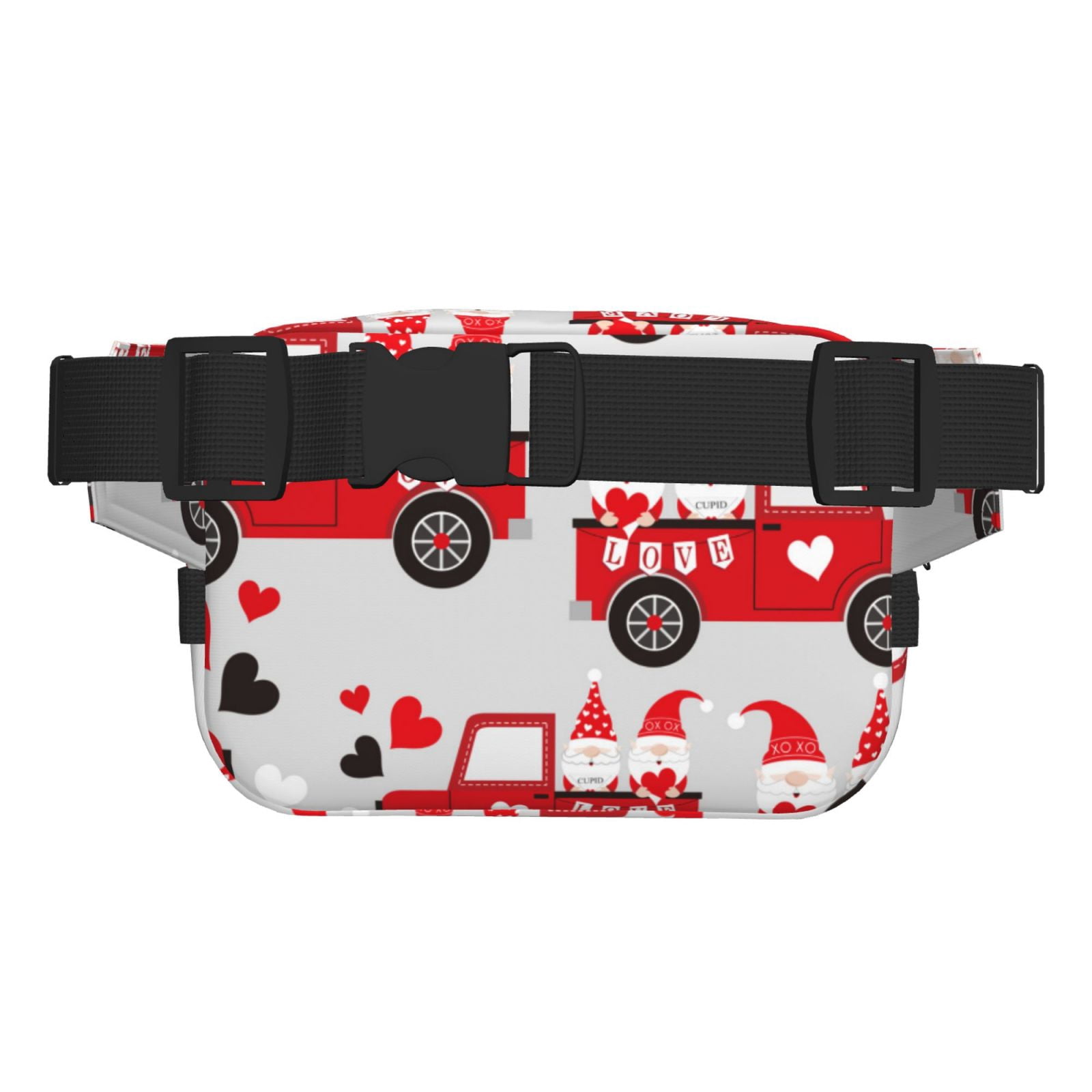 Picia Gnomes On The Car Print Square Double-Layer Waist Bag Mini Adjustable Waist Belt Bag Exercise Running Travel Hiking