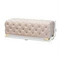 thumbnail image 4 of Bowery Hill Pouf Moderne en Velours Touffeté en Beige et Or, 4 of 8