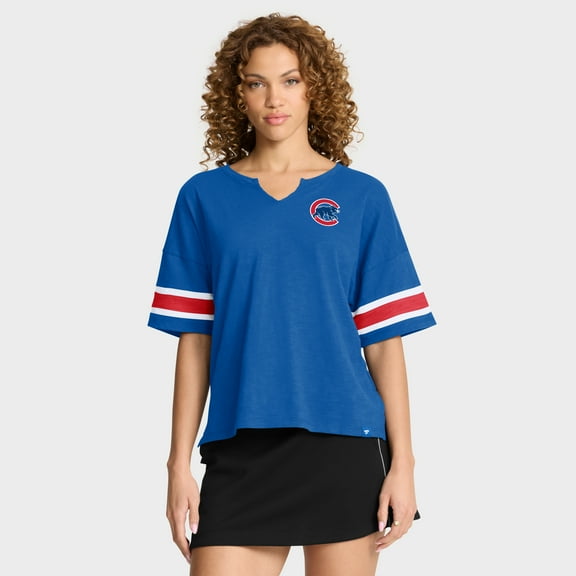 Women's Fanatics Royal Chicago Cubs Curl Route T-Shirt