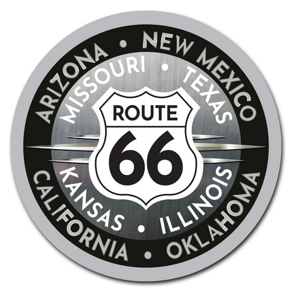 SignMission Circular Rigid Plastic Sign 12" Tall - Route 66 | Plastic Sign |  Made in the USA