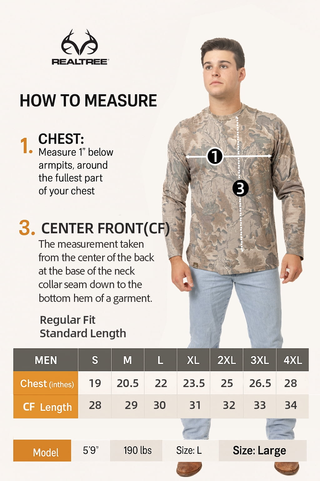 Realtree Men's Camo Long Sleeve Tri-Blend Shirt | Ultra-Soft Hunting Tee for Outdoors | Limited Edition
