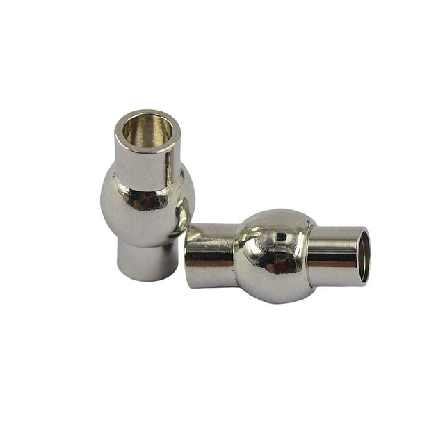 10 Uds Zulema cuero Pegamento 4mm tubo Cierres magnéticos conectores Pta plateado