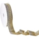 thumbnail image 1 of Cinta de terciopelo metálico dorado navideño de aproximadamente 25 yardas (22,8 m), 1,5 pulgadas (3,8 cm) de ancho, cinta de poliéster brillante de una sola cara con carrete., 1 of 7